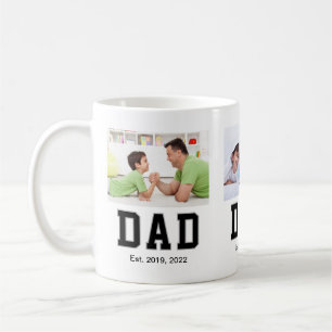 Taza De Café Texto Negro Establecido Papá Vintage 3 Fotos