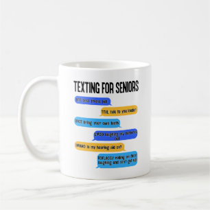 Taza De Café Texto para adultos mayores Gracioso Código de tex