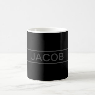 Taza De Café Texto personalizable   Negro moderno en negrita y 