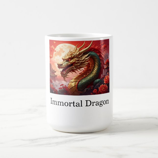 Taza De Café Texto personalizado de dragón (Centro)