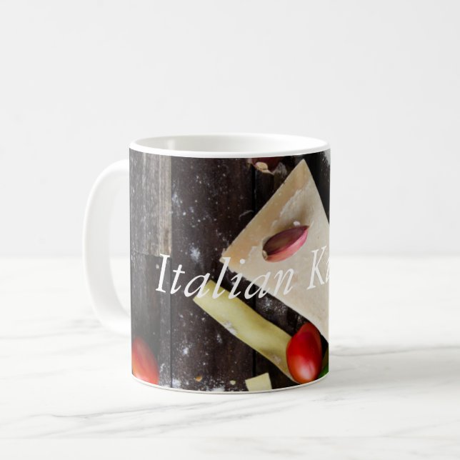 Taza De Café Texto personalizado de la comida italiana (Anverso izquierdo)