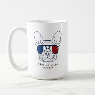 Taza De Café Texto Personalizado de la línea de Bulldog frances