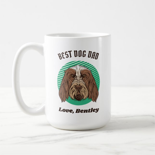 Taza De Café Texto Personalizado de papá de perro espinona ital (Izquierda)