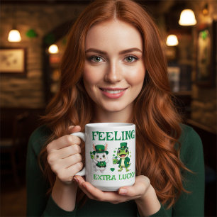 Taza De Café Texto personalizado Día de San Patricio Rana y Con