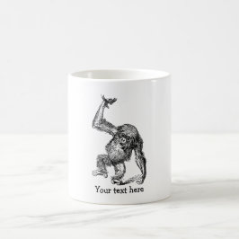 Taza De Café Texto personalizado lindo chimpancé bebé