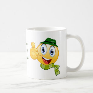 Taza De Café Texto personalizado Miniaturas arriba Emoji con Go