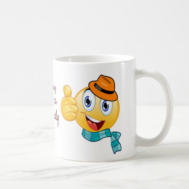 Taza De Café Texto personalizado Miniaturas arriba Emoji con Go (Derecha)