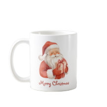 Texto personalizado Santa Claus acuarela con regal