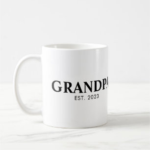 Taza De Café Texto Simple Mínimo Abuelo Establecido Año Est