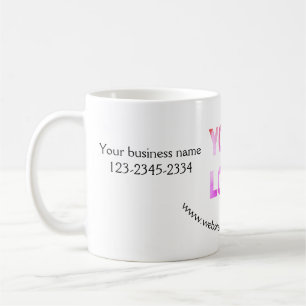 Taza De Café texto simple mínimo agregue su logotipo/diseño aqu