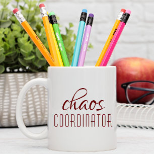 Taza De Café Texto tipográfico del Coordinador del caos