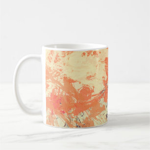 Taza De Café Textos de trazos de pintura coloreada, manchas bor