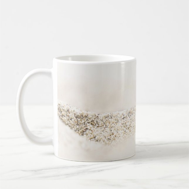 Taza De Café Textos florales blancos y marrones (Izquierda)