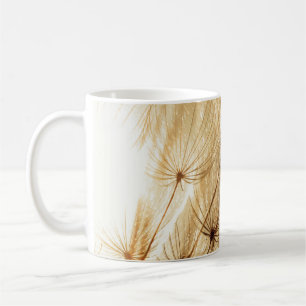 Taza De Café Textos florales blancos y marrones