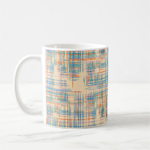 Taza De Café Textura abstracta con franjas cruzadas. Pat modern