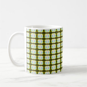 Taza De Café textura abstracta, patrón de gingham colorido, mod