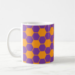 Taza De Café Textura de balón de fútbol - Morado y naranja