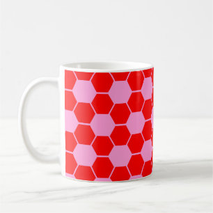 Taza De Café Textura de balón de fútbol - Rojo y rosa 