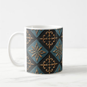 Taza De Café Textura de bronce con estampado.