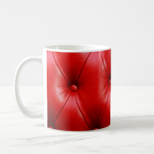 Taza De Café Textura de cuero del sofá rojo