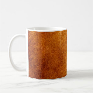 Taza De Café Textura de cuero marrón
