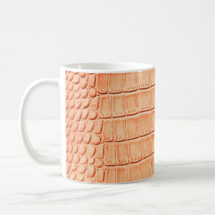 Taza De Café textura de cuero reptil naranja