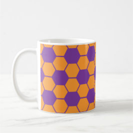 Taza De Café Textura de fútbol/pelota de fútbol - Púrpura y Nar