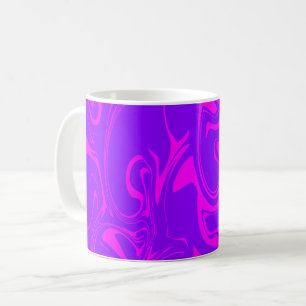 Taza De Café Textura de giro de mármol - Tono morado oscuro y b