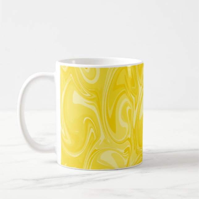 Taza De Café Textura de giro de mármol - Tonos amarillos (Izquierda)