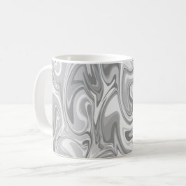 Taza De Café Textura de giro de mármol - Tonos plateados