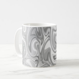 Taza De Café Textura de giro de mármol - Tonos plateados