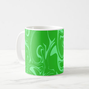 Taza De Café Textura de giro de mármol - Tonos verdes oscuros y