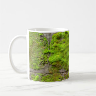 Taza De Café Textura de la roca verde de la pared del Moss