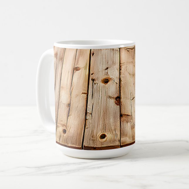 Taza De Café Textura de Madera (Anverso izquierdo)