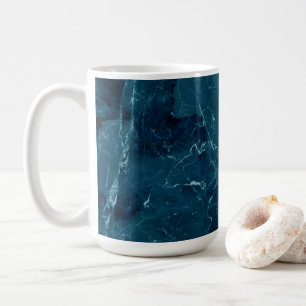 Taza De Café Textura de mármol azul de la marina