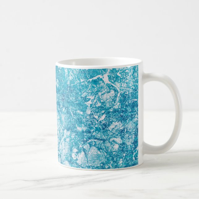 Taza De Café Textura de mármol azul y blanco (Derecha)