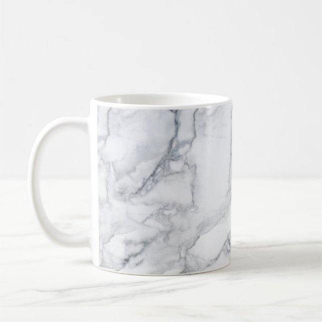 Taza De Café Textura de mármol blanco (Izquierda)