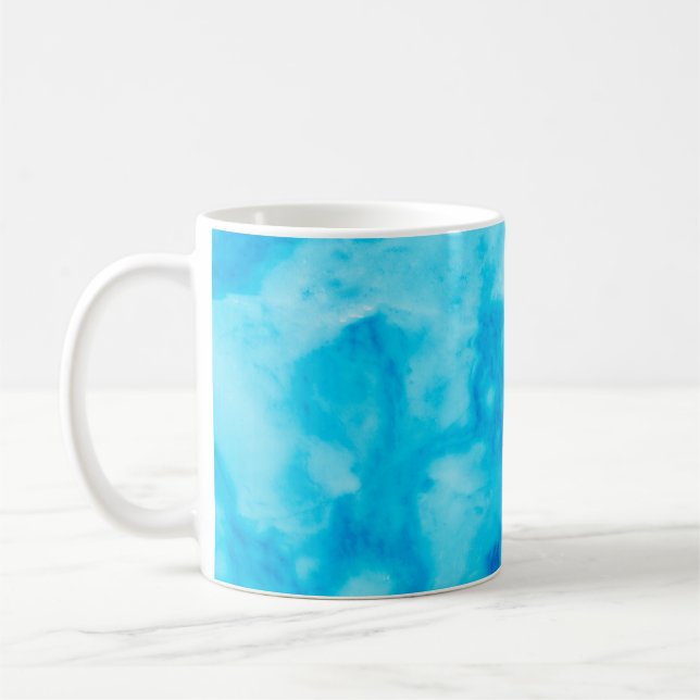 Taza De Café Textura de mármol blanco azul con patronabst natur (Izquierda)
