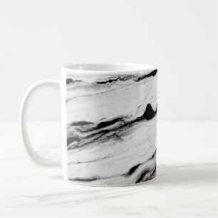 Taza De Café textura de mármol blanco y negro natural, lujosa 