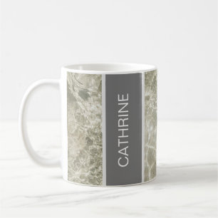 Taza De Café Textura De Mármol Blanco Y Personalizado De Color