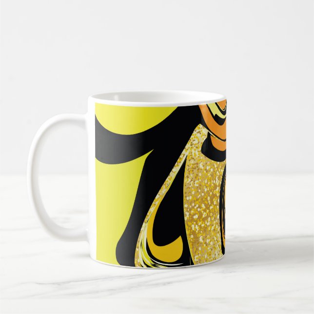 Taza De Café Textura de mármol dorado de lujo (Izquierda)