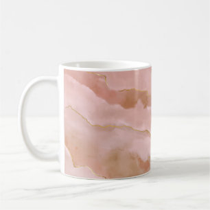 Taza De Café Textura de mármol líquido rosa