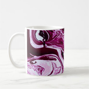 Taza De Café Textura de mármol magenta: arte fluido abstracto