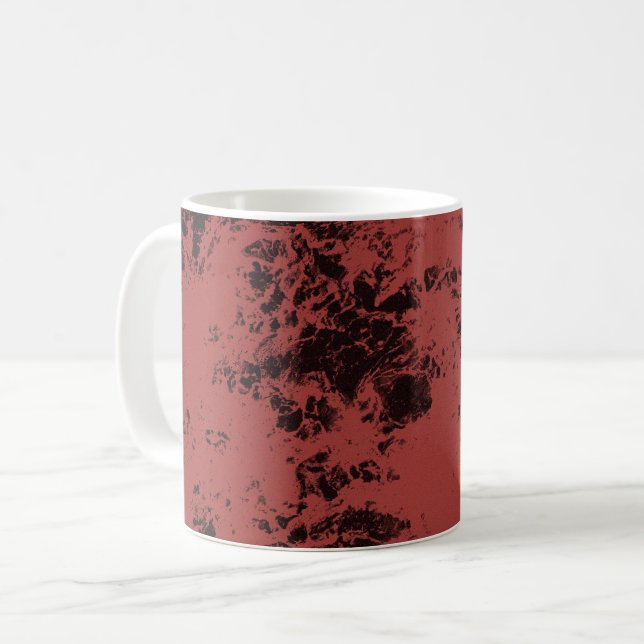 Taza De Café Textura de mármol rojo de terracota (Anverso izquierdo)