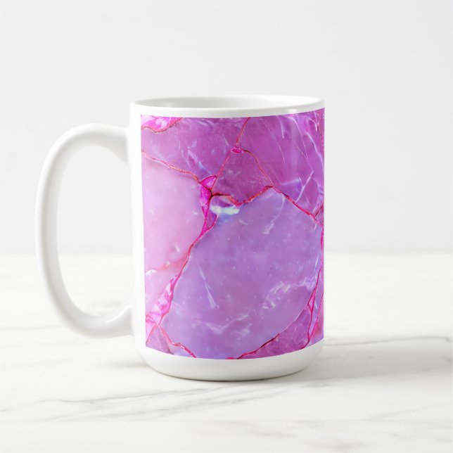 Taza De Café Textura de mármol rosa, efecto de mármol (Izquierda)