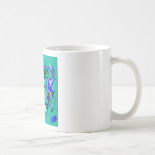 Taza De Café Textura de mármol turquesa