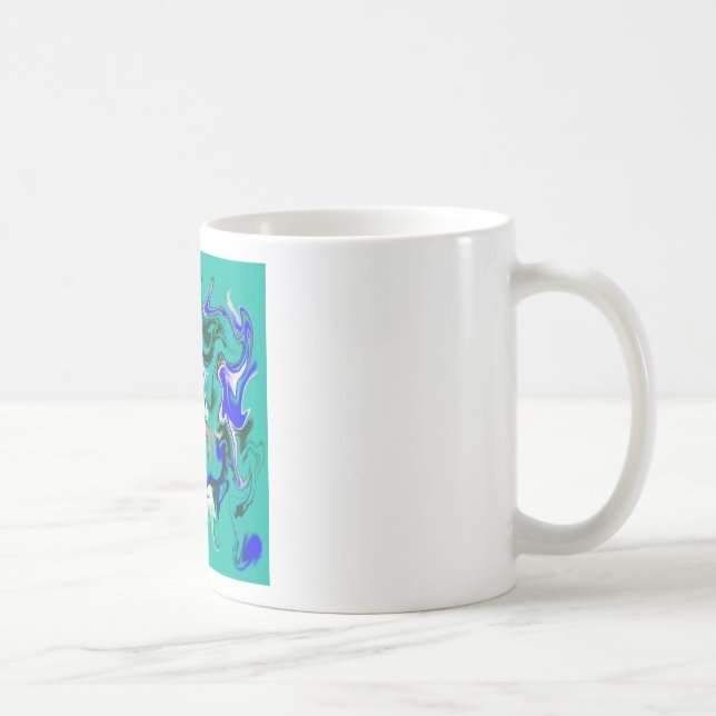 Taza De Café Textura de mármol turquesa (Derecha)