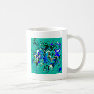 Taza De Café Textura de mármol turquesa
