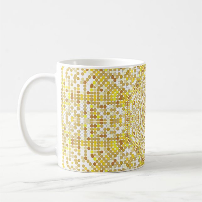 Taza De Café Textura de patrón dorado con mosaicos dorados en e (Izquierda)