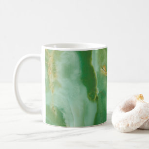 Taza De Café Textura de piedra blanca y verde